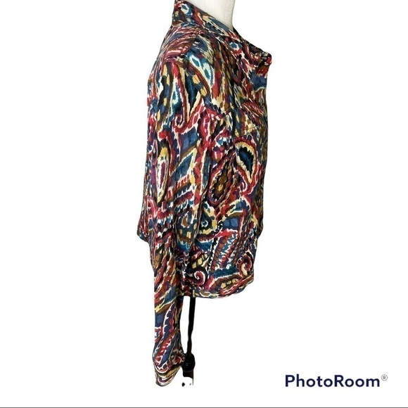 RUBY Rd. Multi Color Abstract Jacket w Pearl Buttons Sz 18 - Picture 3 of 7